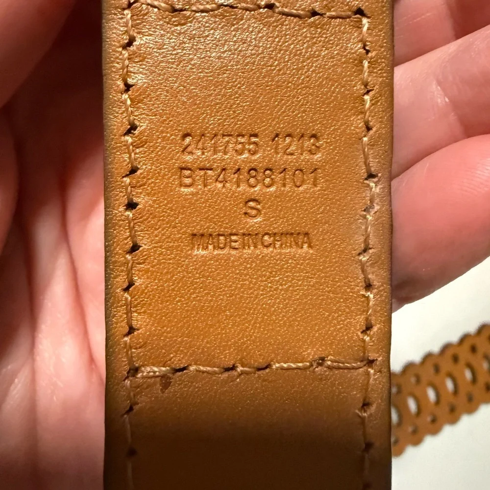 Fossil Tan Brown Perforated Leather Belt Size Small Boho Classic Western